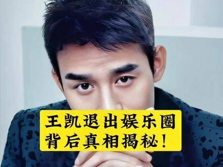 王凯突然告别娱乐圈,曝光了离开的真实原因!