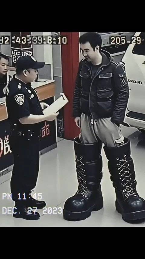 “这不是你的鞋子”“你有什么证据？”“因为太大了，不合脚”警察说