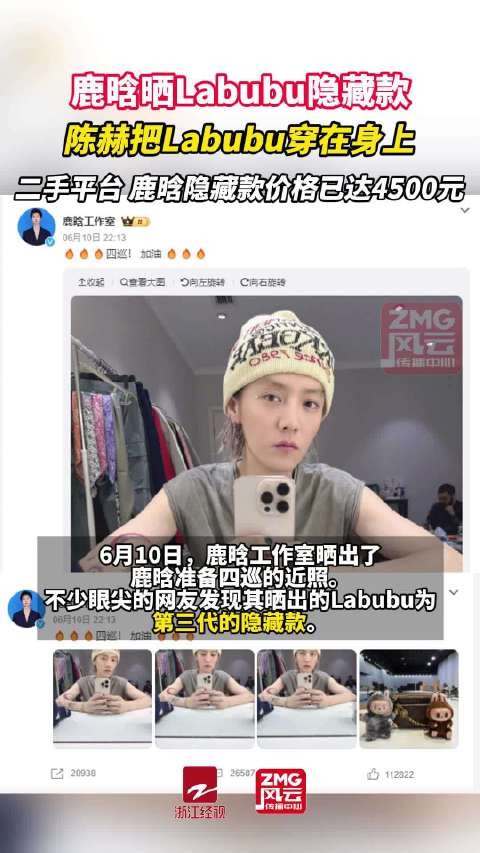 鹿晗晒照露出Labubu隐藏款