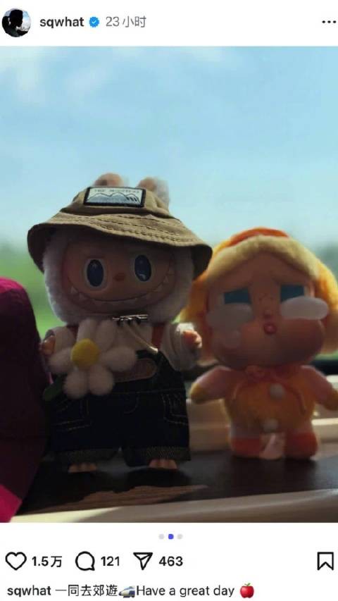 众明星晒Labubu