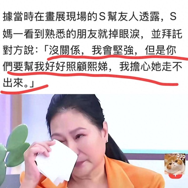 台媒爆黄春梅也去画展，见人就哭拜托照顾小s，怎么不担心俩孙子