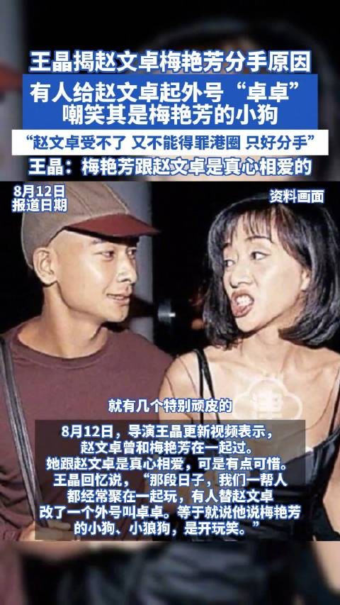 王晶谈梅艳芳赵文卓分手原因