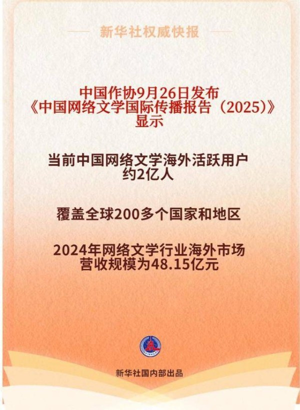新华社权威快报丨中国网络文学海外活跃用户约2亿人