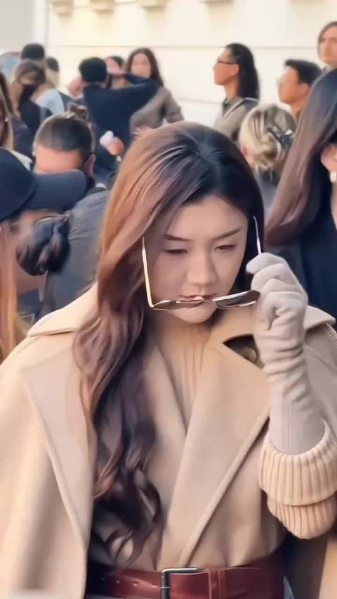 陈梦亮相米兰时装周,这人气太高了!明星都找她合影!#陈梦