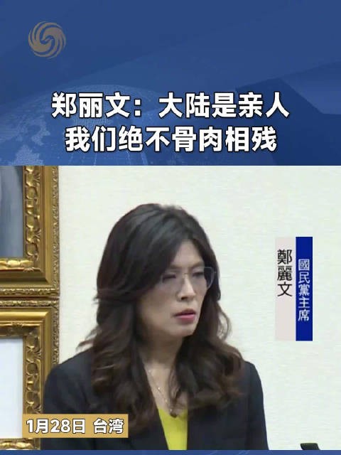 郑丽文称大陆是亲人绝不骨肉相残