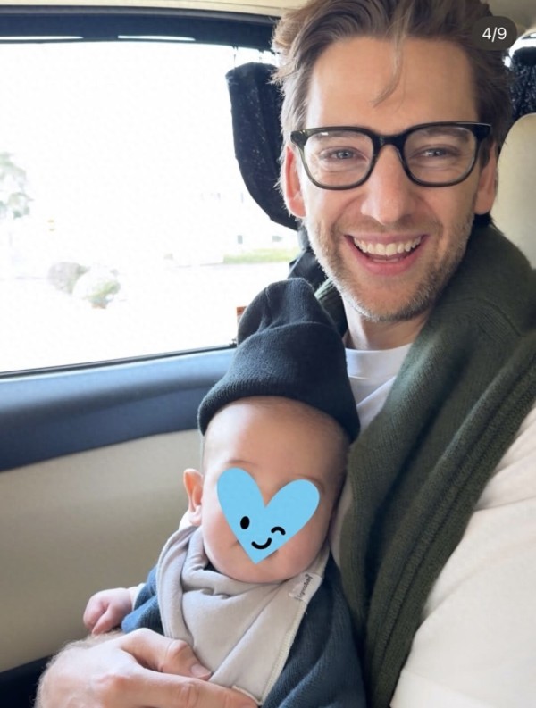 谢婷婷情人节为男友过生日，晒一家四口合照，小七岁男友帅气顾家