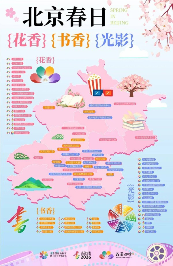 花香、书香、光影……送您一张地图，邀您共赏北京的春天