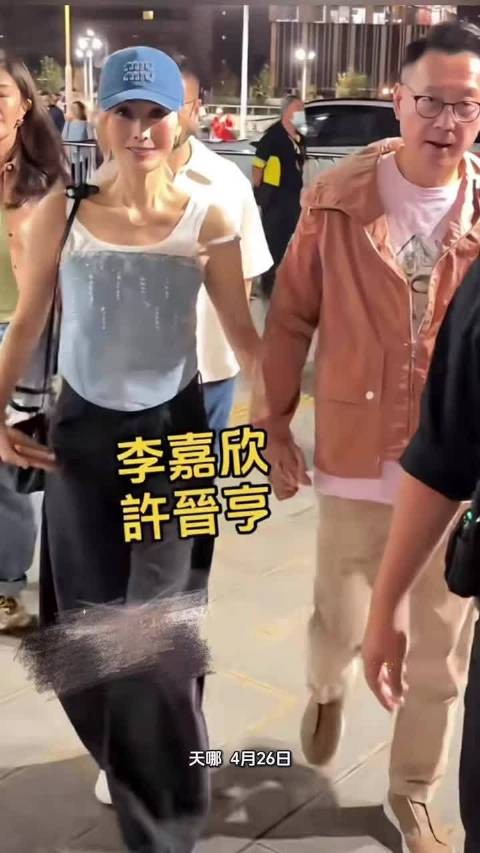 李嘉欣许晋亨十指紧扣现身香港演唱会