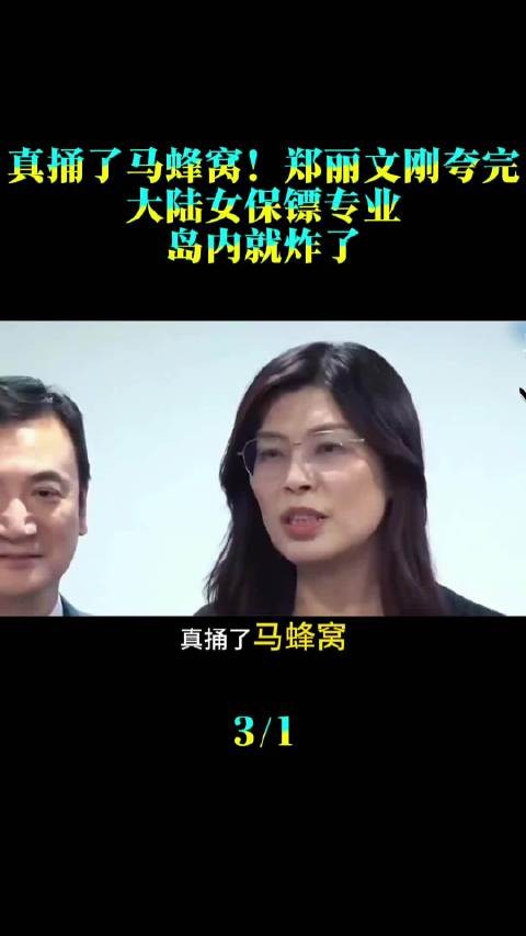 真捅了马蜂窝！郑丽文刚夸完大陆女保镖专业，岛内就炸了