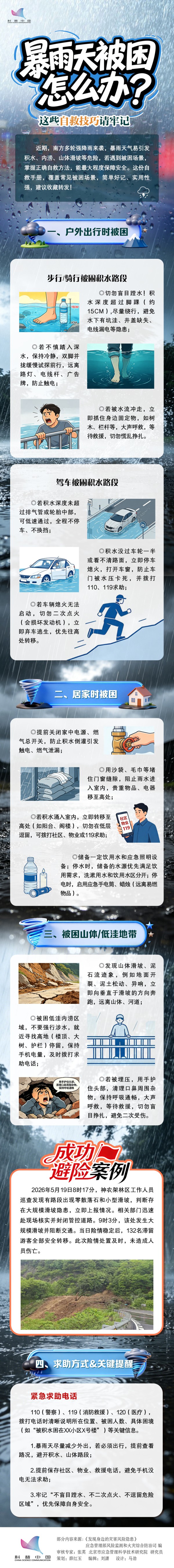 暴雨天被困怎么办？这些自救技巧请牢记