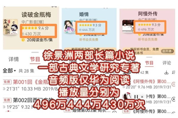 千万收听铸口碑，多元笔墨写人间——徐景洲四部音频力作综评 | 文佳