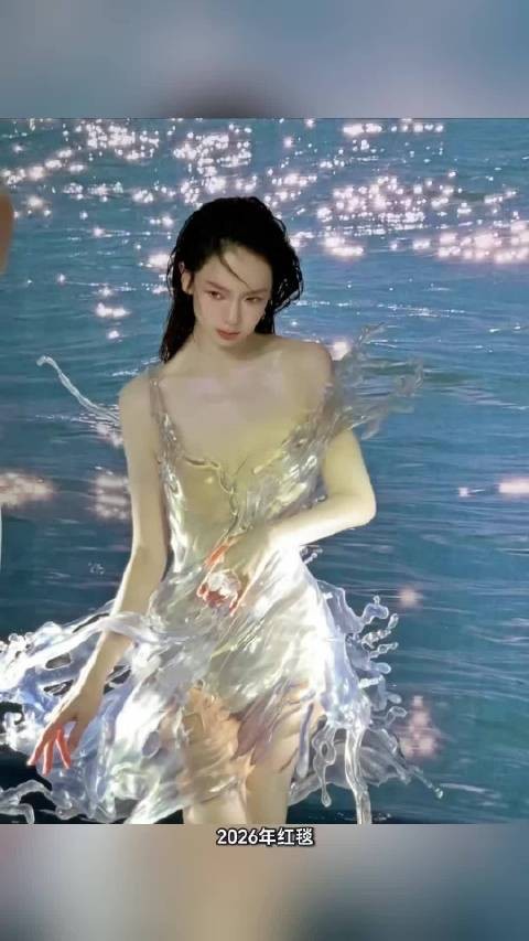 16公斤!戚薇红毯3D打印水花礼服,穿上几乎没法走路