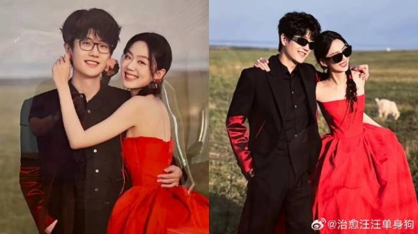 亲友晒许嵩冯禧更多婚纱照,戴墨镜互搂肩膀,捏耳朵氛围甜蜜