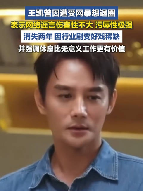 王凯谈及过往网络恶意言论
