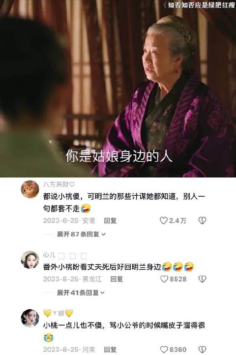 明兰有好吃的总想着小桃，小桃在危险时总陪着明兰