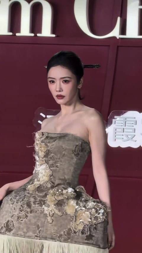 蔡文静红毯出场时段天色尚亮,已在张小斐之前走完红毯