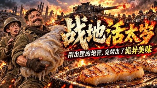 二战荒诞美食:士兵挖出一坨活肉疙瘩,做成美味大餐!连长傻眼! 荒诞喜剧